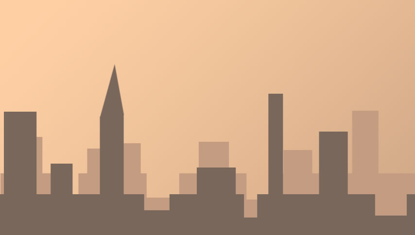 A screenshot of a city made in Adobe Photoshop.